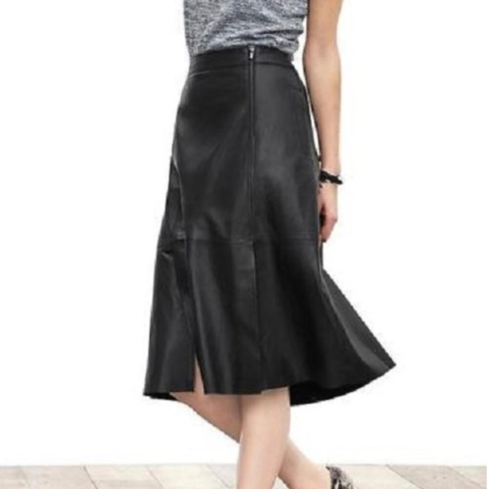 Brand new Black leather skirt by Banana Republic